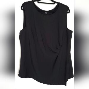Stitch Fix Edgy Maggy London Black Mixed Media Tank Top, Twist Front, XL, 16-20